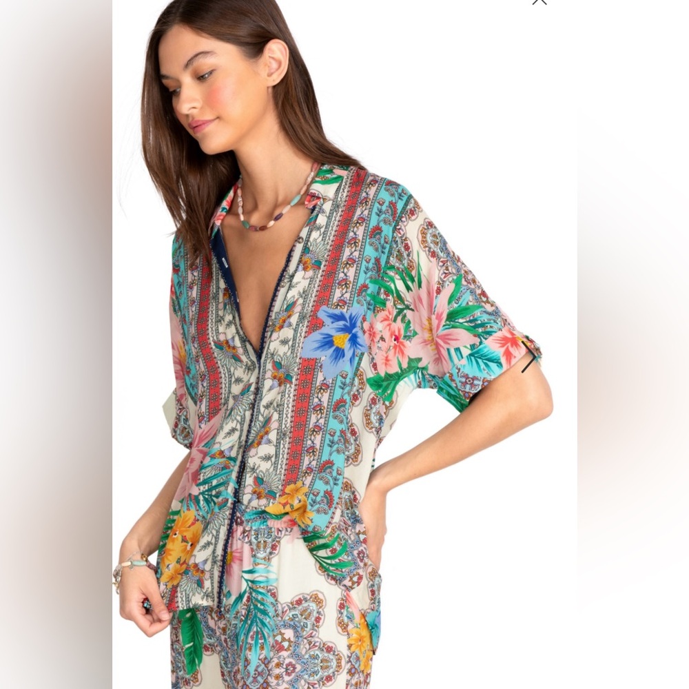 JOHNNY WAS | CLOVER BUTTON DOWN SHIRT | Size S - Picture 2 of 8